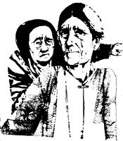 Two old people looking at you ruefully